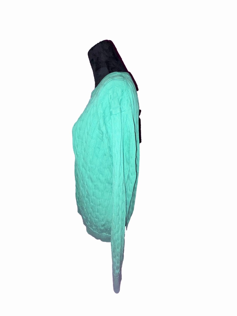 🆕💜J.Crew Mint Green 100% Cotton Cable Knit Crewneck Sweater Women’s Long Sleeve - Picture 5 of 8